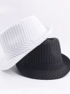 Spring and Autumn British Black and White Striped Cloth Jazz Fedoras Men's New Casual Versatile Couple Sunshade Hat Outdoor