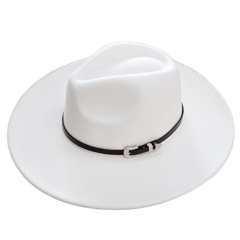 Classic Felt Fedora Hat For Men Women British Vintage Style Hat Gold Belt Accessory Panama Jazz Big Brimmed Hat Autumn Winter
