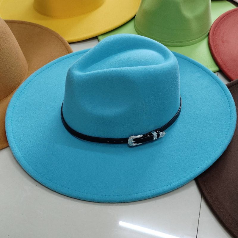 Classic Felt Fedora Hat For Men Women British Vintage Style Hat Gold Belt Accessory Panama Jazz Big Brimmed Hat Autumn Winter - Image 3