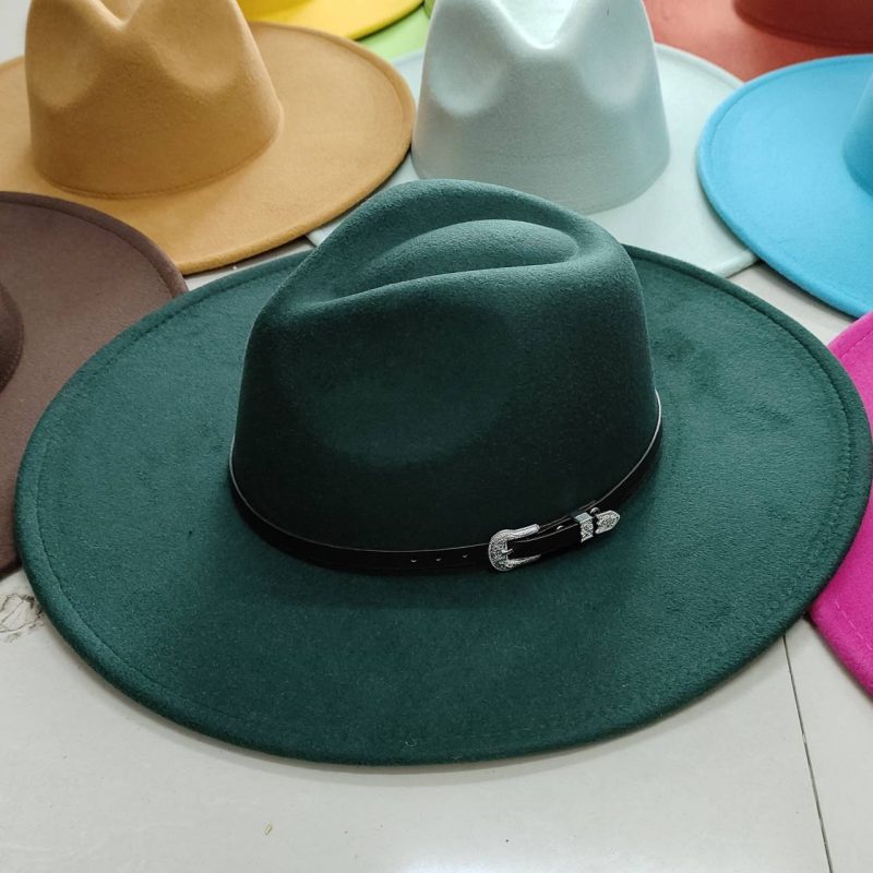 Classic Felt Fedora Hat For Men Women British Vintage Style Hat Gold Belt Accessory Panama Jazz Big Brimmed Hat Autumn Winter - Image 5