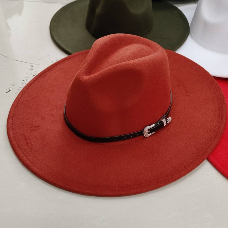 Classic Felt Fedora Hat For Men Women British Vintage Style Hat Gold Belt Accessory Panama Jazz Big Brimmed Hat Autumn Winter - Image 8