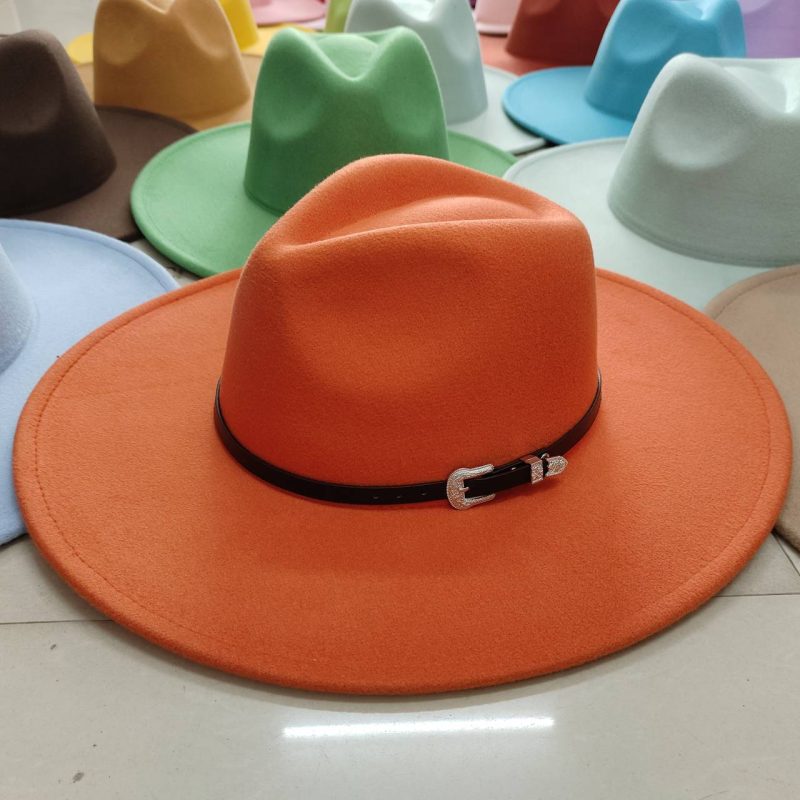 Classic Felt Fedora Hat For Men Women British Vintage Style Hat Gold Belt Accessory Panama Jazz Big Brimmed Hat Autumn Winter - Image 9