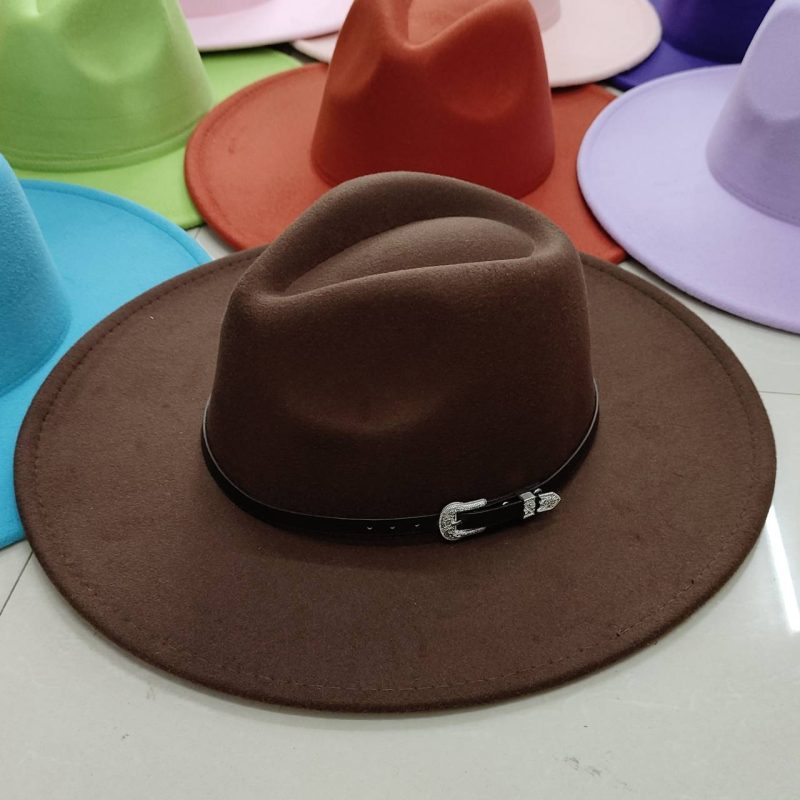 Classic Felt Fedora Hat For Men Women British Vintage Style Hat Gold Belt Accessory Panama Jazz Big Brimmed Hat Autumn Winter - Image 12