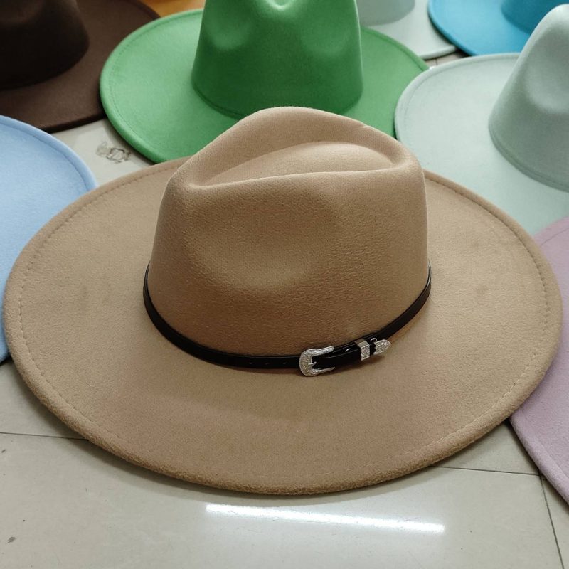 Classic Felt Fedora Hat For Men Women British Vintage Style Hat Gold Belt Accessory Panama Jazz Big Brimmed Hat Autumn Winter - Image 14