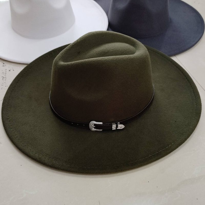 Classic Felt Fedora Hat For Men Women British Vintage Style Hat Gold Belt Accessory Panama Jazz Big Brimmed Hat Autumn Winter - Image 17