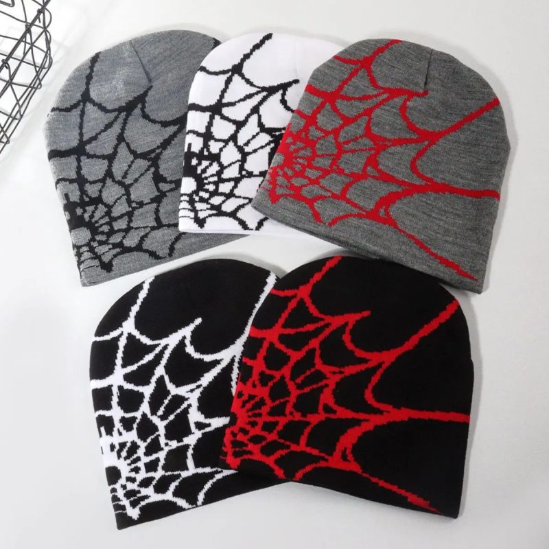 Unisex Knitting Cap Spider Men Women Luxury Beanie Caps Y2k Warm Fashion Versatile Ins Pullover Hiphop Winter Bonnet
