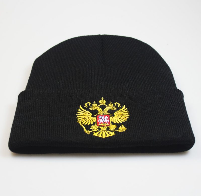 Russian National Emblem Hats 2023 Autumn Winter Unisex Women Warm Wool Hat Causul Embroidery Knitted Bonnet Caps For Man - Image 3