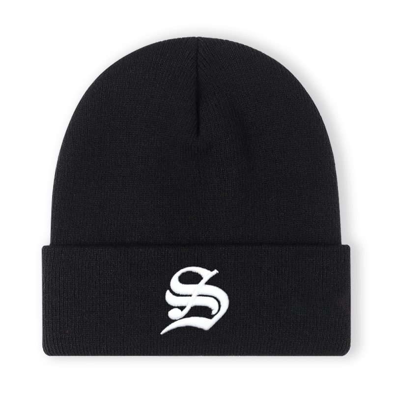 1pc Y2K Embroidered Knitted Warm Beanie Hip Hop Unisex Elastic Knit Hat Skull Cap For Women Men Ideal For Men And Women