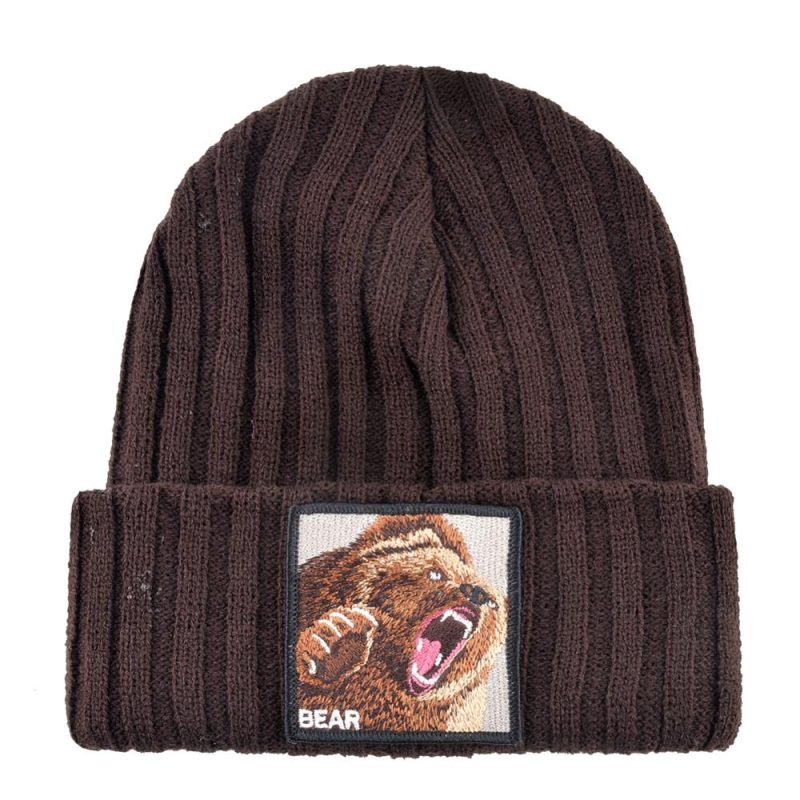 Embroidery Bear Knitted Beanies Hat Men Solid Color Autumn Winter Knitting Boy Skullies Caps Women Streetwear Kpop Gorras Bonnet - Image 2