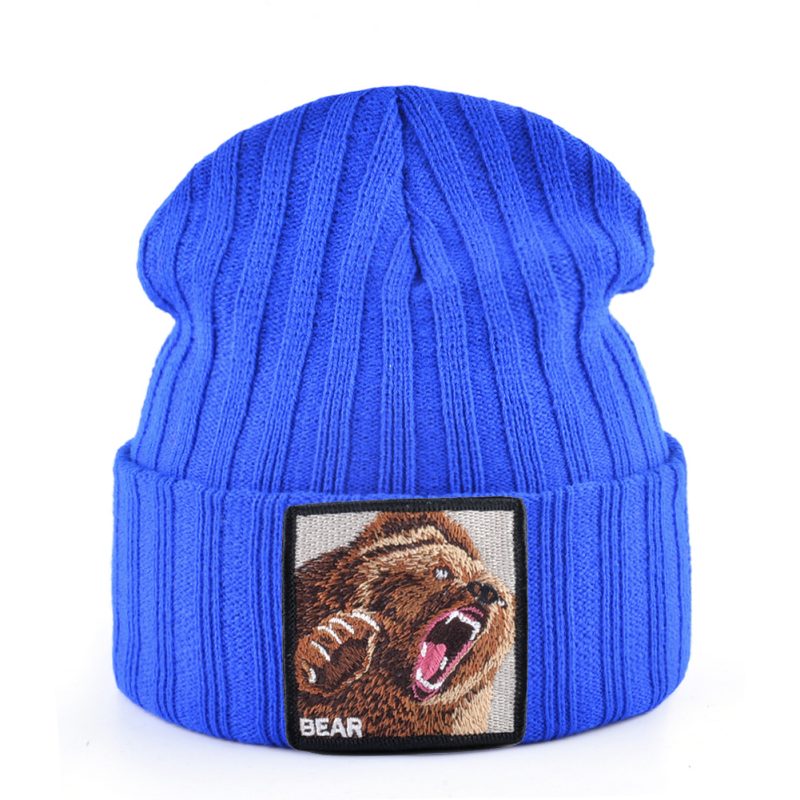 Embroidery Bear Knitted Beanies Hat Men Solid Color Autumn Winter Knitting Boy Skullies Caps Women Streetwear Kpop Gorras Bonnet - Image 7