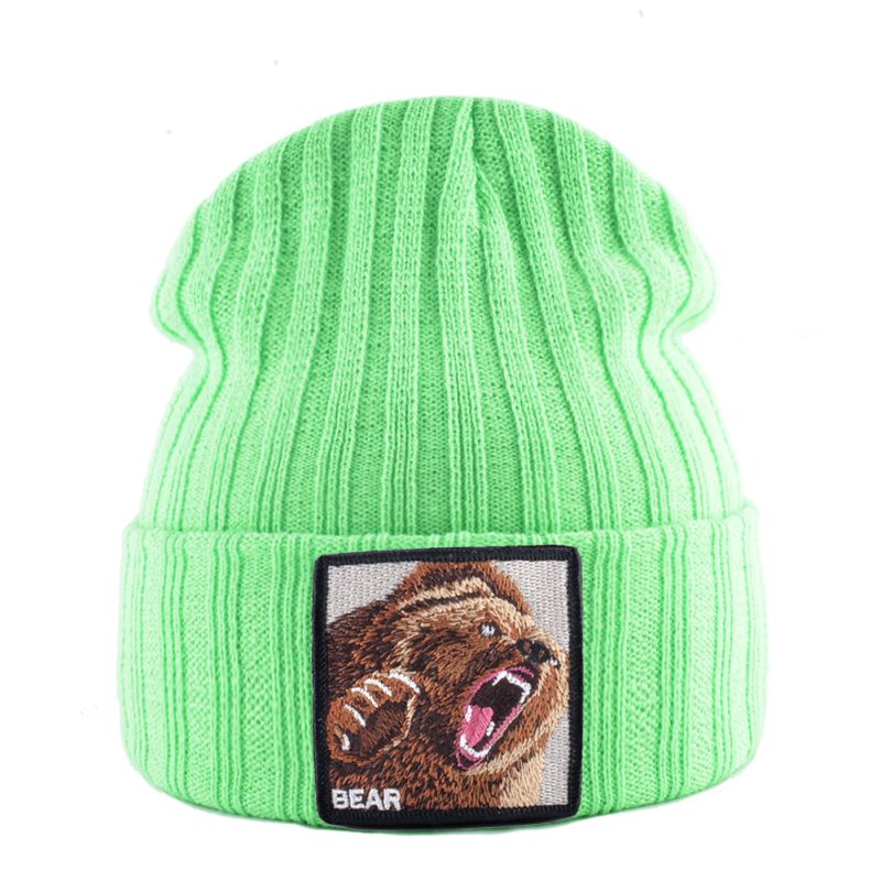 Embroidery Bear Knitted Beanies Hat Men Solid Color Autumn Winter Knitting Boy Skullies Caps Women Streetwear Kpop Gorras Bonnet - Image 13