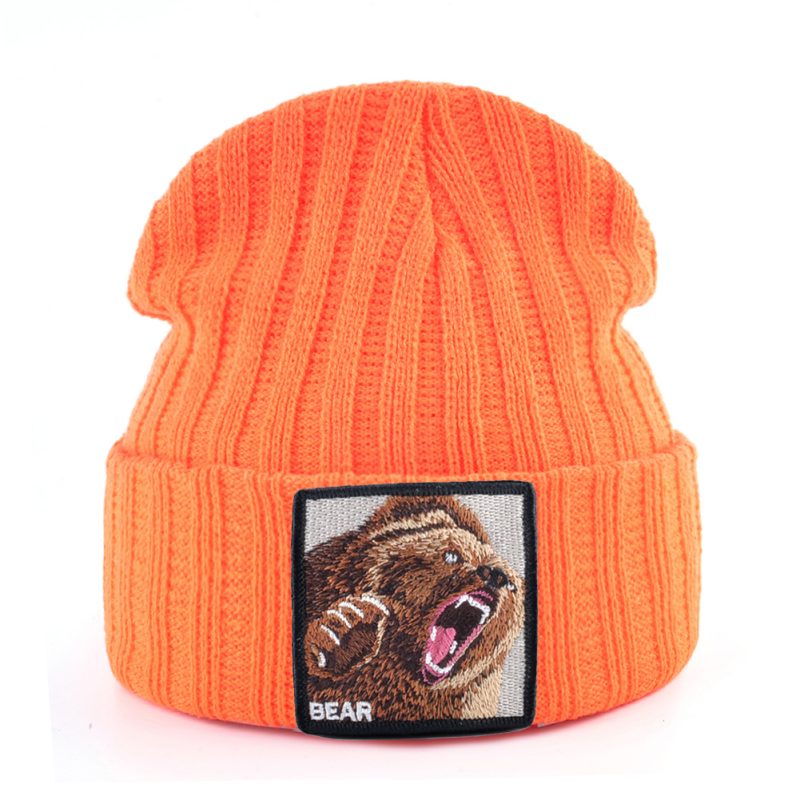 Embroidery Bear Knitted Beanies Hat Men Solid Color Autumn Winter Knitting Boy Skullies Caps Women Streetwear Kpop Gorras Bonnet - Image 15