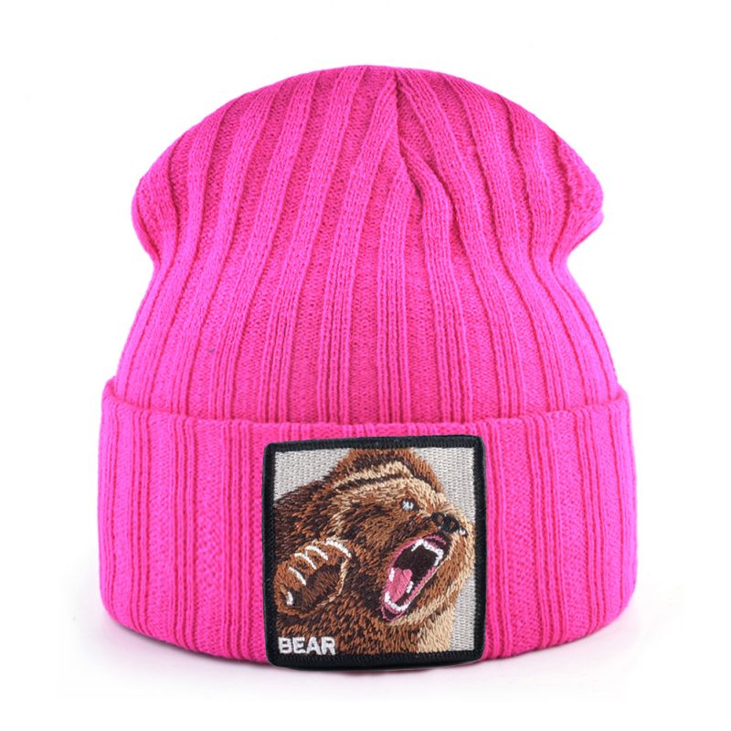 Embroidery Bear Knitted Beanies Hat Men Solid Color Autumn Winter Knitting Boy Skullies Caps Women Streetwear Kpop Gorras Bonnet - Image 16