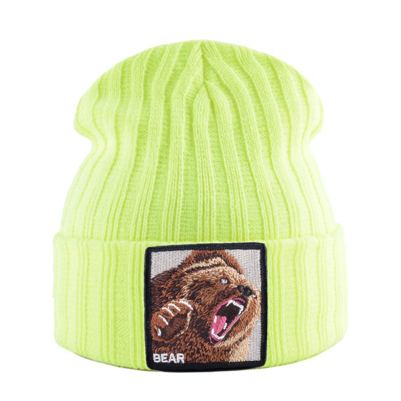 Embroidery Bear Knitted Beanies Hat Men Solid Color Autumn Winter Knitting Boy Skullies Caps Women Streetwear Kpop Gorras Bonnet - Image 17