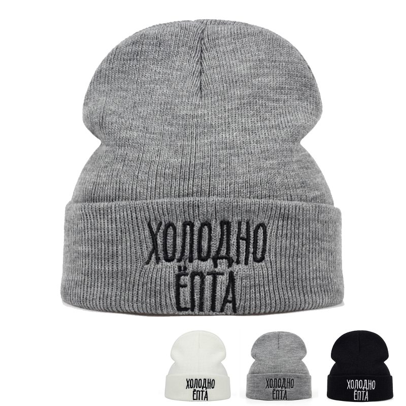 Unisex XONOAHO ENTA Embroidery Beanies Winter Warm Hat Hip Hop Cap Beanie Hat Caps for Women Men ﻿
