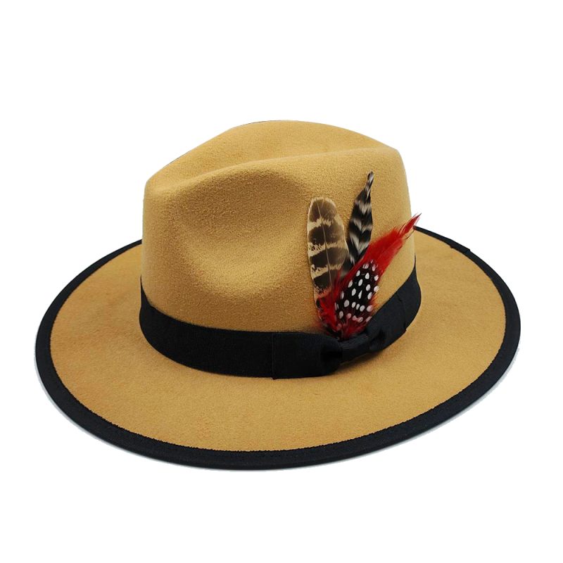 New Fedoras Hats Men's Vintage Black Felt Wide Brim Jazz Hats Man For Men Women Fedora Gentleman Caps Jackson Hat - Image 18