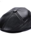 2025 Hot Sale Real Sheep Leather Berets Man Black Casual Duckbill Hats Vintage Luxury 100% Genuine Leather Winter Warm Flat Caps