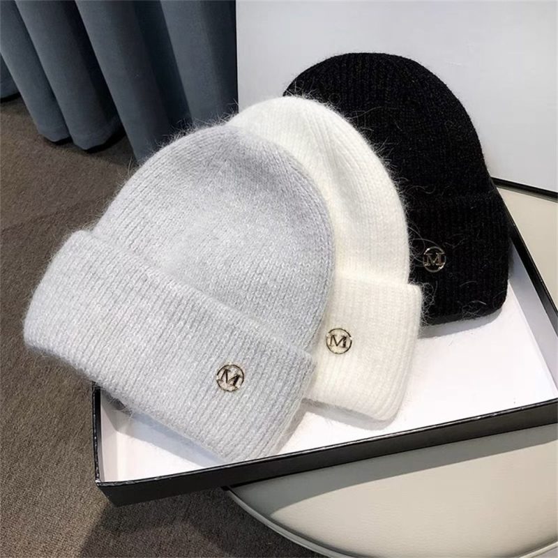 Women Men Autumn Winter Warm Knitted Hat Cute Ear Protection Casual Outdoor Riding Windproof Coldproof Bonnet Caps