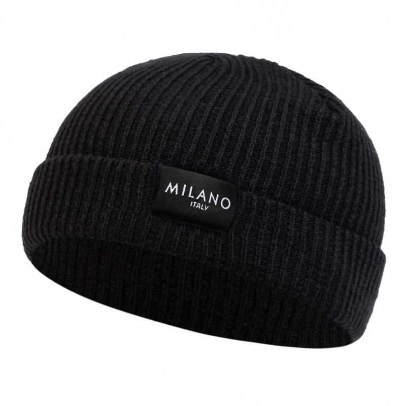 Unisex MILANO Letter Label Beanies Winter Warm Hat Hip Hop Cap Beanie Hat Caps for Women Men - Image 2