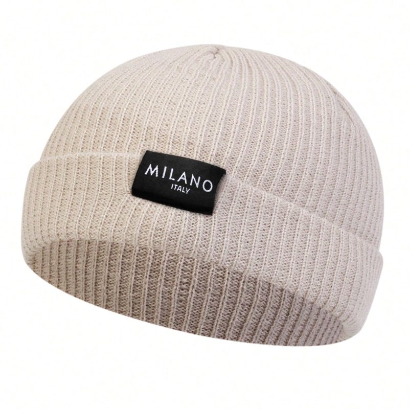 Unisex MILANO Letter Label Beanies Winter Warm Hat Hip Hop Cap Beanie Hat Caps for Women Men - Image 4