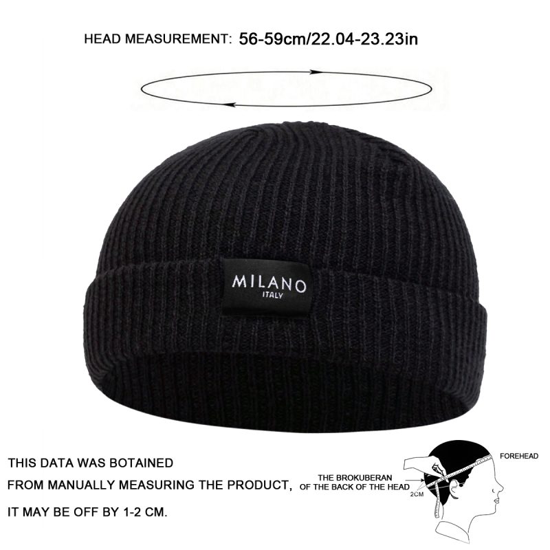 Unisex MILANO Letter Label Beanies Winter Warm Hat Hip Hop Cap Beanie Hat Caps for Women Men - Image 6