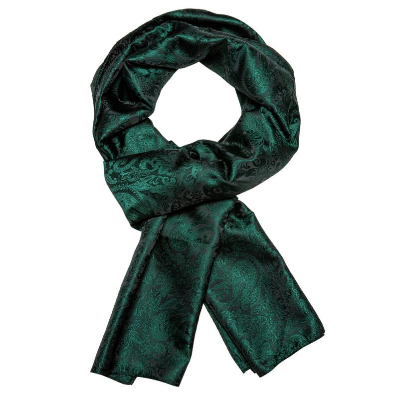 Barry.Wang Men Silk Scarf Luxury Brand Paisley Jacquard Woven Spring Autumn Suit Accessories Business Party Gifts Designer 1026 - Image 3