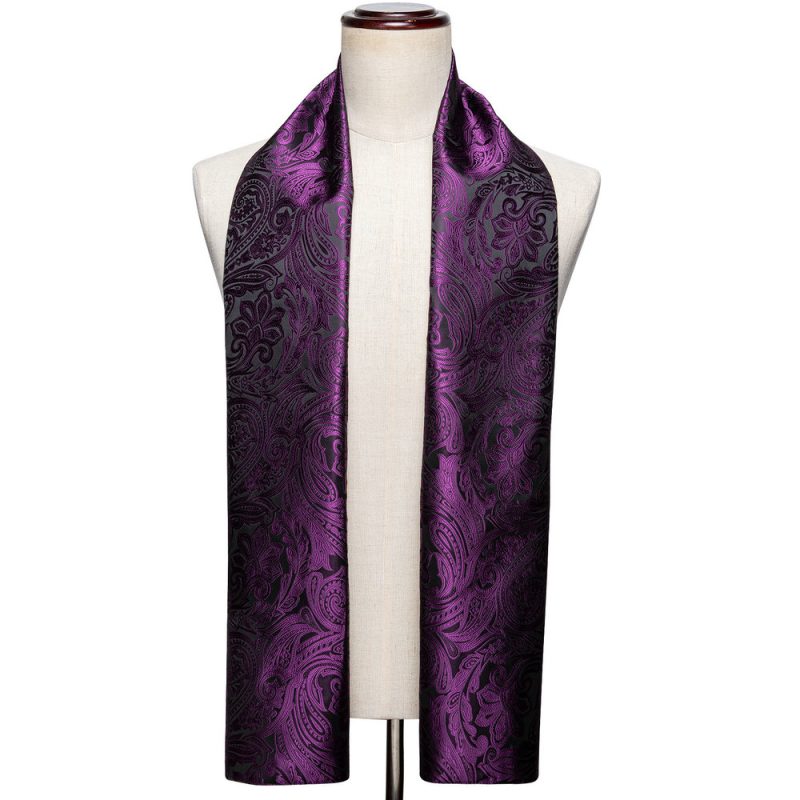 Barry.Wang Men Silk Scarf Luxury Brand Paisley Jacquard Woven Spring Autumn Suit Accessories Business Party Gifts Designer 1026 - Image 8