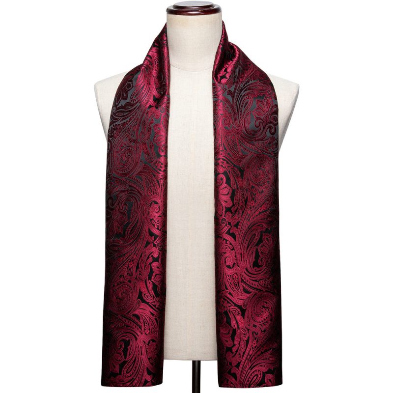 Barry.Wang Men Silk Scarf Luxury Brand Paisley Jacquard Woven Spring Autumn Suit Accessories Business Party Gifts Designer 1026 - Image 10