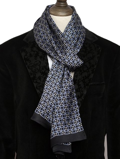 Men's 100% Mulberry Silk Scarf Double Layer Long Neckerchief Office Business Cravat Blue Black Red