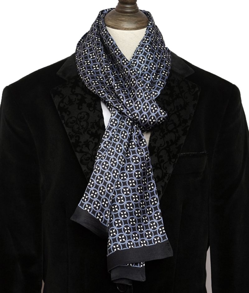 Men's 100% Mulberry Silk Scarf Double Layer Long Neckerchief Office Business Cravat Blue Black Red