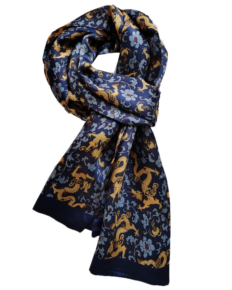 Men's 100% Mulberry Silk Scarf Double Layer Long Neckerchief Office Business Cravat Blue Black Red - Image 4