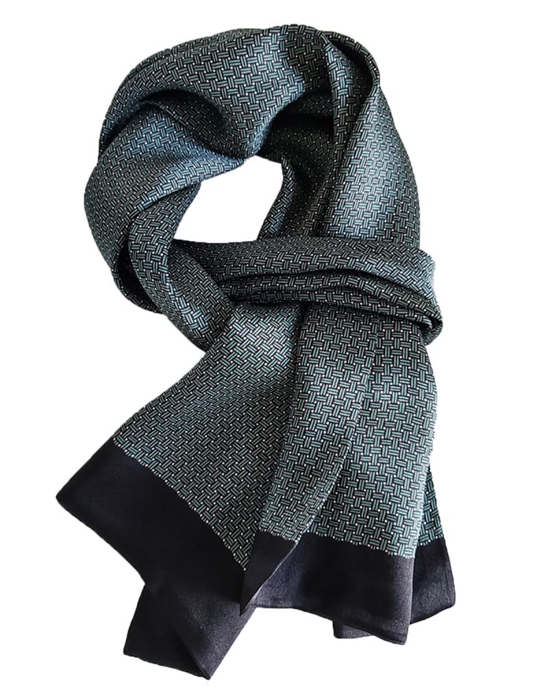Men's 100% Mulberry Silk Scarf Double Layer Long Neckerchief Office Business Cravat Blue Black Red - Image 6