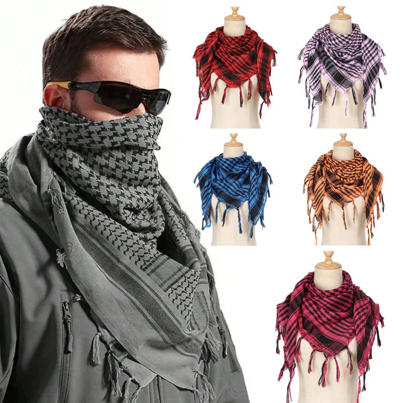 New Summer Women Tactical Arab Scarf Men Fashion Lightweight Hijab Scarf Spring Army Plaid Head Scarf Warm Mask