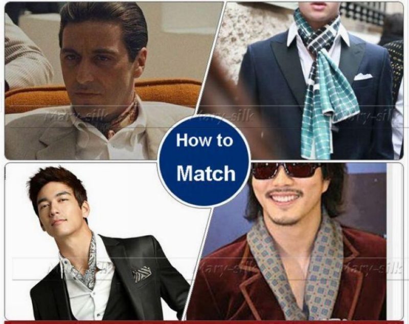 Fashion Brand Mens 100% Silk Long Scarf/Cravat Double Layer Black__ Gifts__For 4 Seasons - Image 2