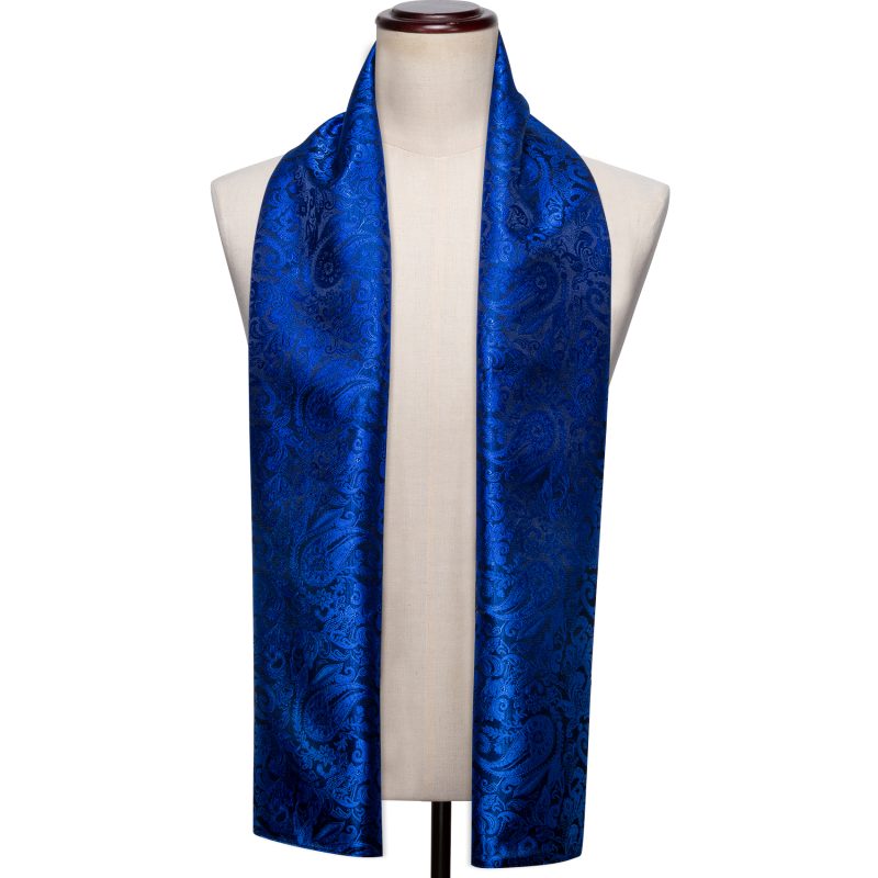Barry.Wang Jacquard Silk Mens Scarf Floral Paisley Stylish Burgundy Gold Green Red Blue Purple For Male Wedding Business Party - Image 27