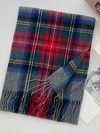 100% Wool Scarf for Women Men British Style Tartan Plaid Cashmere Scarves With Tassel Female Winter Warm Neck Scarf Shawl 2024