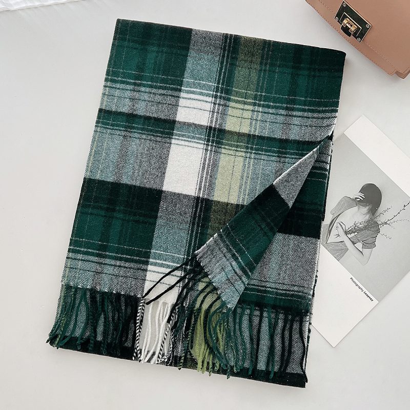 100% Wool Scarf for Women Men British Style Tartan Plaid Cashmere Scarves With Tassel Female Winter Warm Neck Scarf Shawl 2024 - Image 5