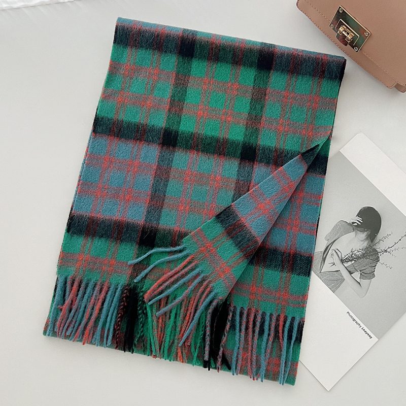 100% Wool Scarf for Women Men British Style Tartan Plaid Cashmere Scarves With Tassel Female Winter Warm Neck Scarf Shawl 2024 - Image 9
