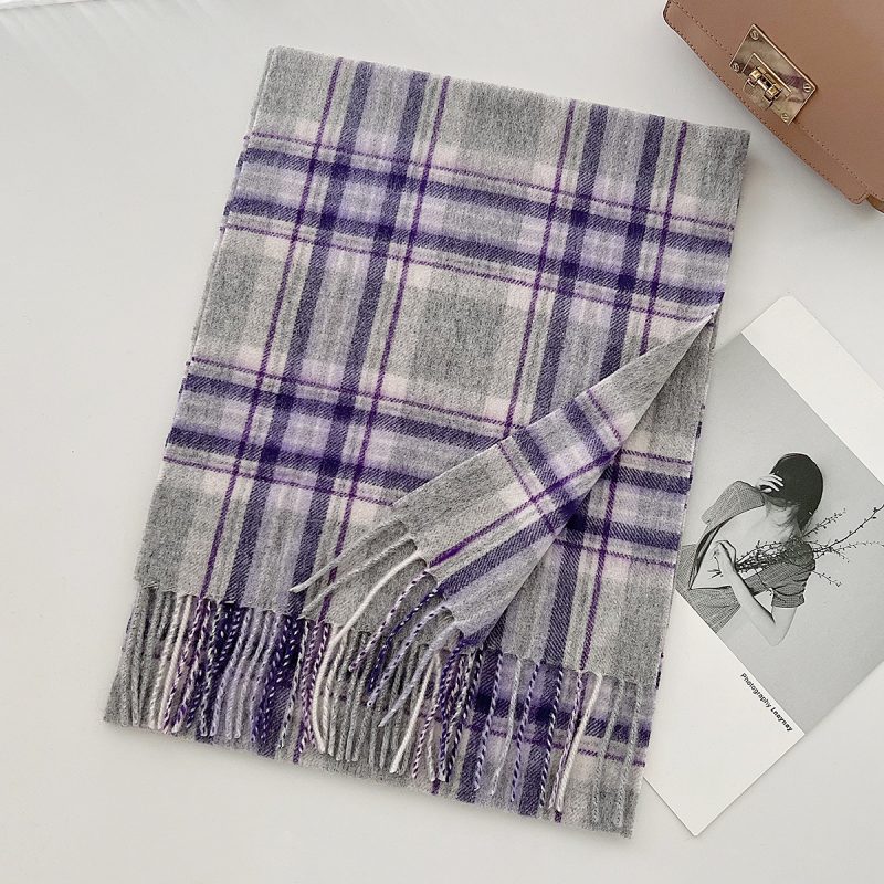 100% Wool Scarf for Women Men British Style Tartan Plaid Cashmere Scarves With Tassel Female Winter Warm Neck Scarf Shawl 2024 - Image 10
