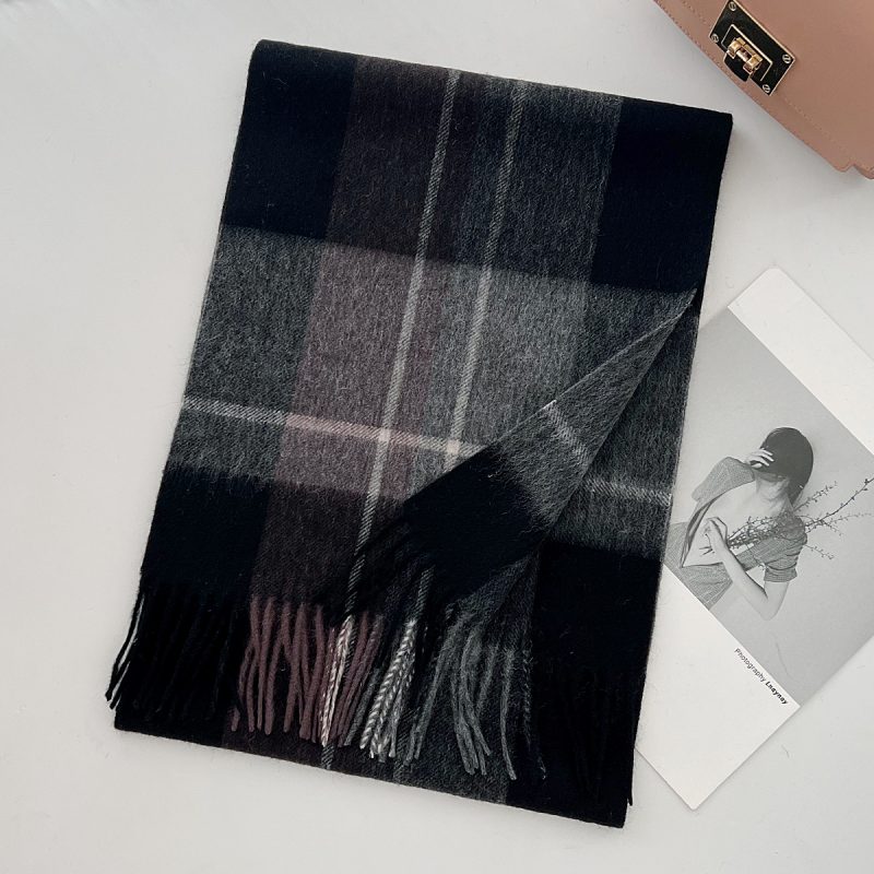 100% Wool Scarf for Women Men British Style Tartan Plaid Cashmere Scarves With Tassel Female Winter Warm Neck Scarf Shawl 2024 - Image 11