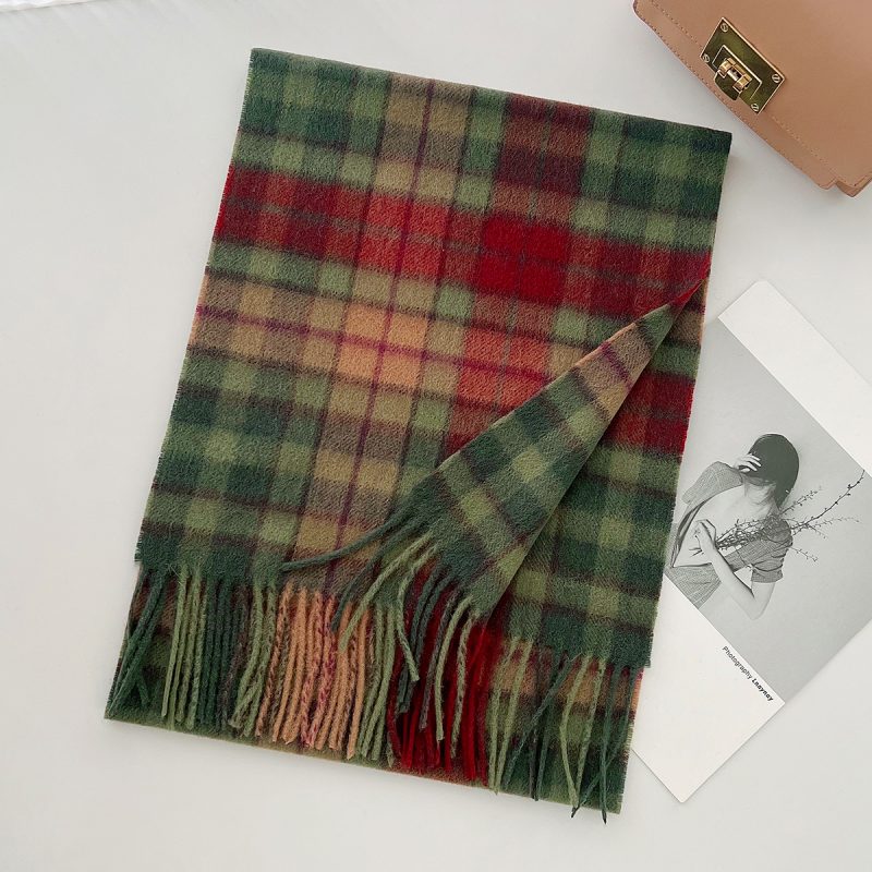 100% Wool Scarf for Women Men British Style Tartan Plaid Cashmere Scarves With Tassel Female Winter Warm Neck Scarf Shawl 2024 - Image 12