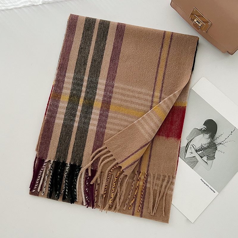 100% Wool Scarf for Women Men British Style Tartan Plaid Cashmere Scarves With Tassel Female Winter Warm Neck Scarf Shawl 2024 - Image 13