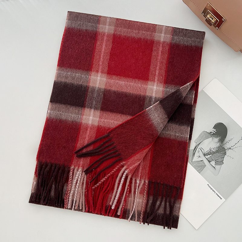 100% Wool Scarf for Women Men British Style Tartan Plaid Cashmere Scarves With Tassel Female Winter Warm Neck Scarf Shawl 2024 - Image 15