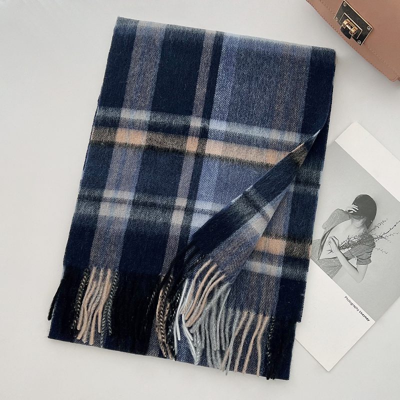 100% Wool Scarf for Women Men British Style Tartan Plaid Cashmere Scarves With Tassel Female Winter Warm Neck Scarf Shawl 2024 - Image 18