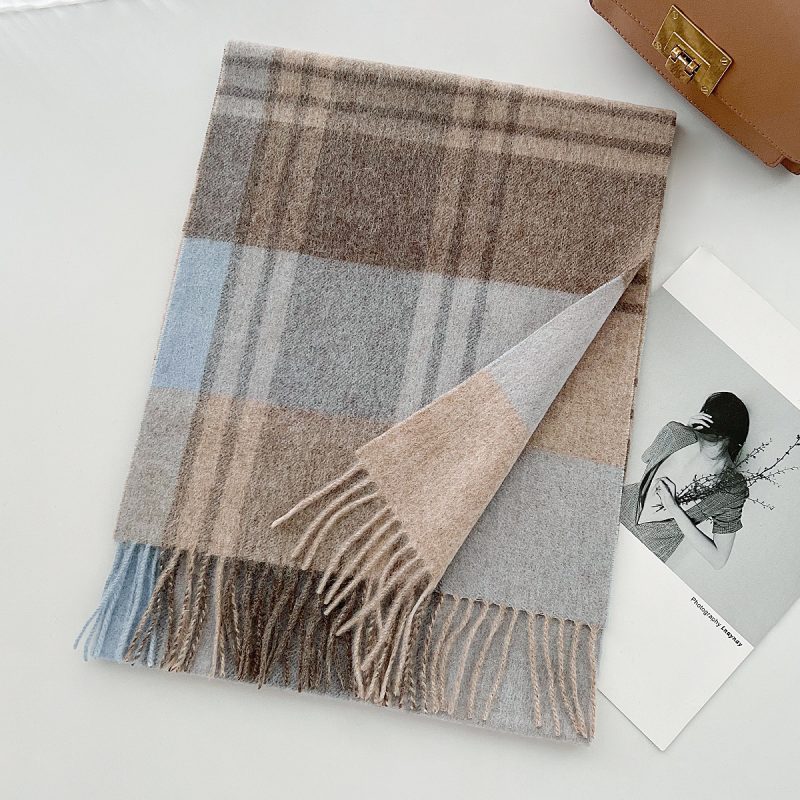 100% Wool Scarf for Women Men British Style Tartan Plaid Cashmere Scarves With Tassel Female Winter Warm Neck Scarf Shawl 2024 - Image 19