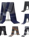 1pc Winter Scarf For Men Check Stripe Paisley Immitation Cashmere Elegant Jacquard Scarves Double Side Warm Windproof Neck Snood