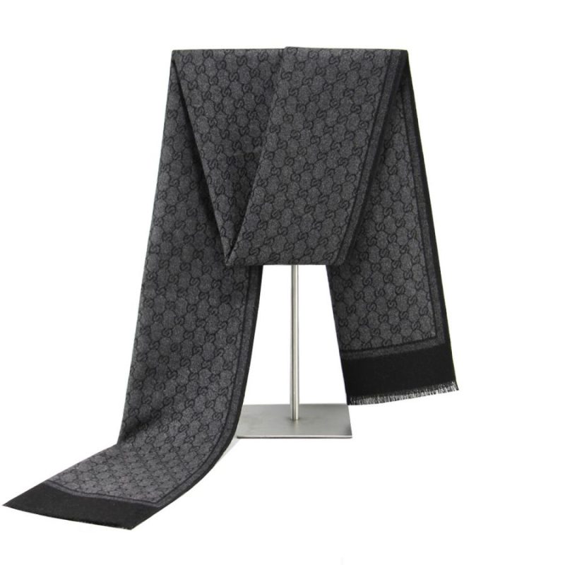 1pc Winter Scarf For Men Check Stripe Paisley Immitation Cashmere Elegant Jacquard Scarves Double Side Warm Windproof Neck Snood - Image 3