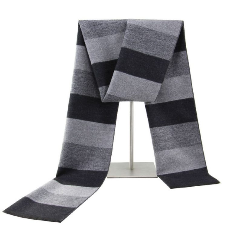 1pc Winter Scarf For Men Check Stripe Paisley Immitation Cashmere Elegant Jacquard Scarves Double Side Warm Windproof Neck Snood - Image 9