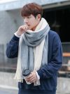 Fashion Winter Men's Knitted Scarf Warm Neckerchief Patchwork Striped Scarves Soft Long Casual Male Bufanda Pashmina Shawl