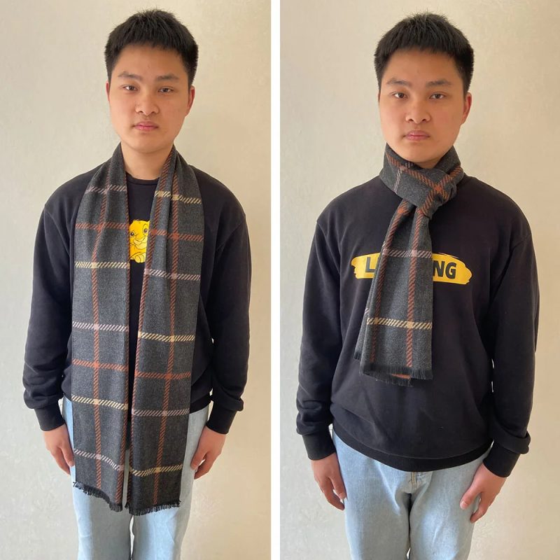 2024 Luxury Men Pashmina Scarf for Men Winter Wool Neckwarmer Scarves Male Winter Plaid Cashmere Neck Scarfs - Image 9